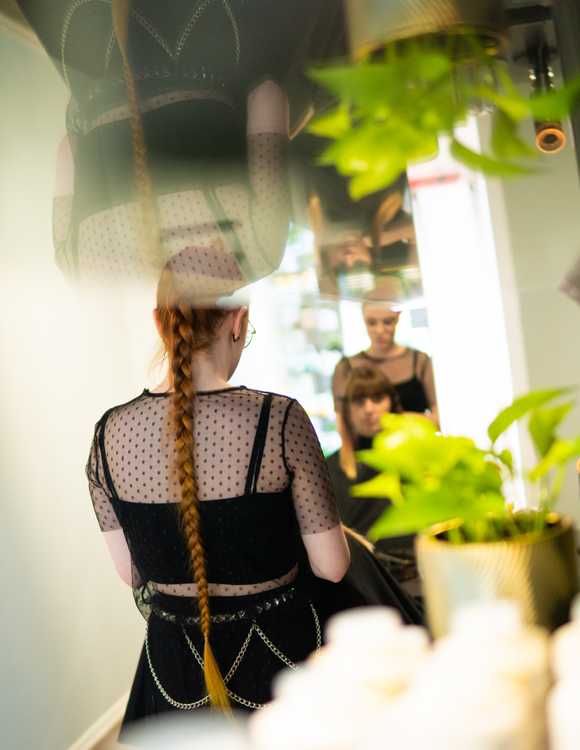 Bild des Salons 1, organisches Interieur mit vielen Pflanzen